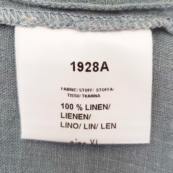 Yuvita Women's 100% Linen Sage Three-Quarter Sleeve Quotidian Top Pullover Shirt - Picture 8 of 11